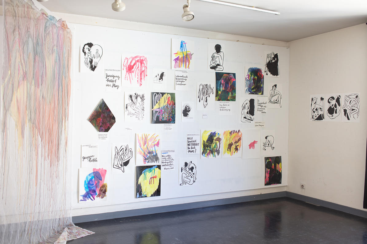 Gewachsene Installation im Atelier in der Cité des Art in Paris 2018